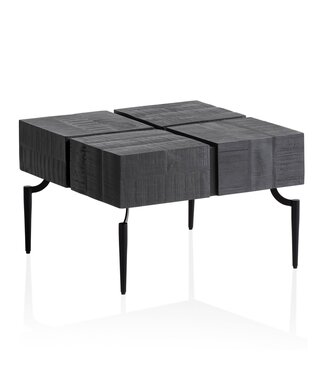 Wohnling Salontafel mango 60x60 cm zwart - WL6.980