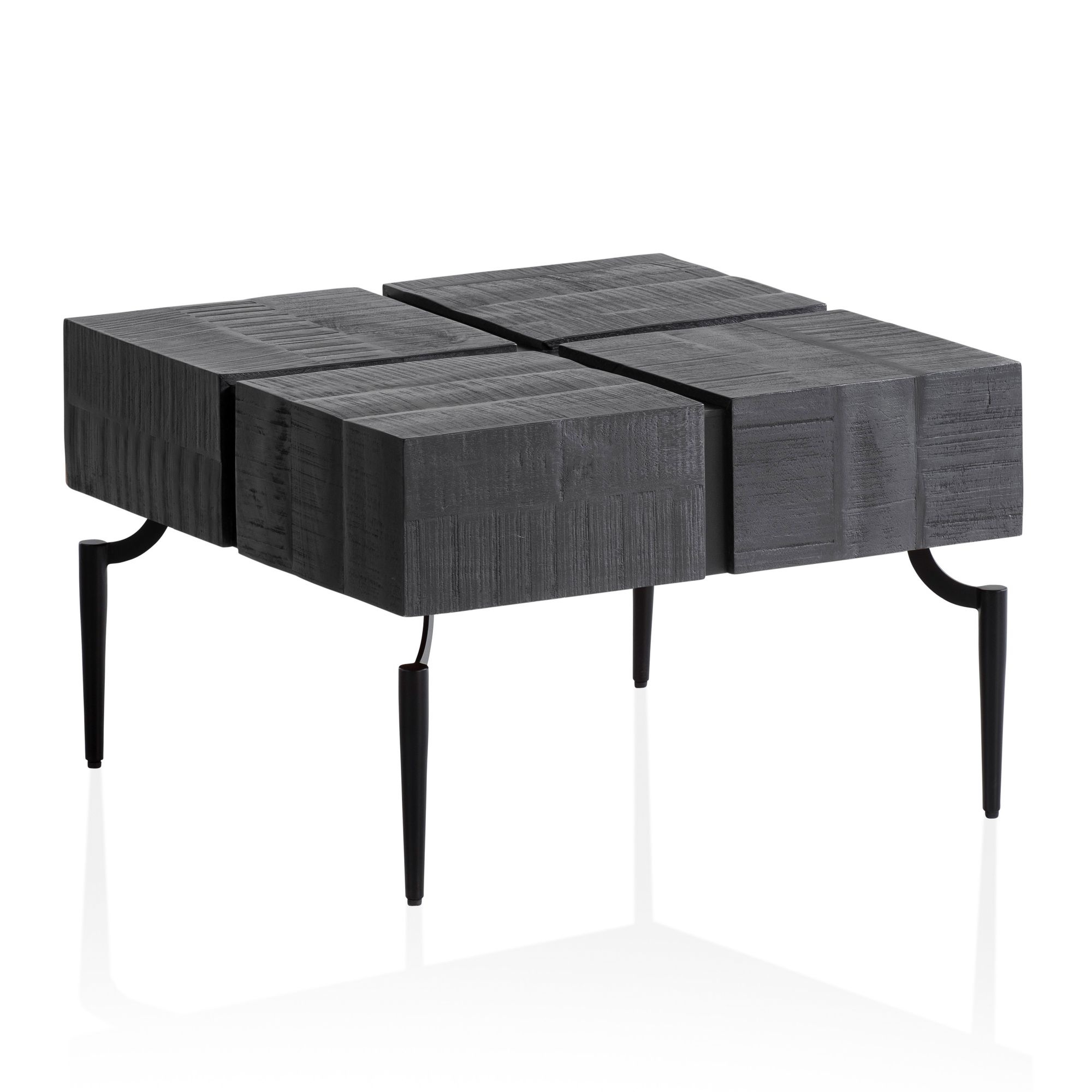 Salontafel mango 60x60 cm zwart