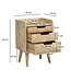 Wohnling nachtkastje mango massief hout lichtbruin 45x33x63 cm nachtkastje boxspringbed, design nachtconsole met 3 lades & opbergruimte, nachtkastje opbergruimte
