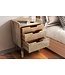Wohnling nachtkastje mango massief hout lichtbruin 45x33x63 cm nachtkastje boxspringbed, design nachtconsole met 3 lades & opbergruimte, nachtkastje opbergruimte