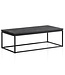Wohnling salontafel 120x60x40 cm mango massief hout / metaal zwarte salontafel rechthoekig, design woonkamertafel met natuurlijke houtnerf, salontafel woonkamer modern
