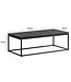 Wohnling salontafel 120x60x40 cm mango massief hout / metaal zwarte salontafel rechthoekig, design woonkamertafel met natuurlijke houtnerf, salontafel woonkamer modern