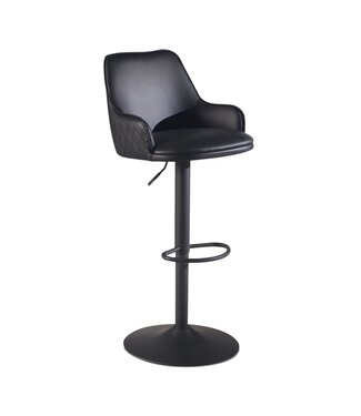 Wohnling Barkruk kunstleer zwart 106 cm hoog - WL7.009