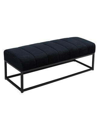 Wohnling Bank fluweel zwart 108 cm breed - WL7.010