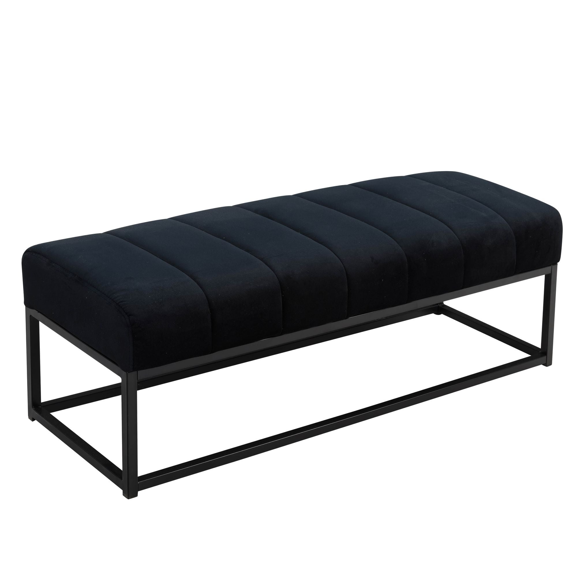 Bank fluweel zwart 108 cm breed
