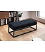 Wohnling bank fluweel zwart 108x40x40 cm hal gestoffeerde bank met metalen frame, design bedbank slaapkamer gewatteerd, gangbank kledingkast bank modern