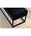 Wohnling bank fluweel zwart 108x40x40 cm hal gestoffeerde bank met metalen frame, design bedbank slaapkamer gewatteerd, gangbank kledingkast bank modern