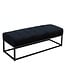 Wohnling bank fluweel zwart 108x40x40 cm hal gestoffeerde bank met metalen frame, design bedbank slaapkamer gewatteerd, gangbank kledingkast bank modern