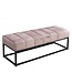 Wohnling bank fluweel roze 108x40x40 cm hal gestoffeerde bank met metalen frame, design bedbank slaapkamer gewatteerd, gangbank kledingkast bank modern