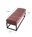 Wohnling bank fluweel roze 108x40x40 cm hal gestoffeerde bank met metalen frame, design bedbank slaapkamer gewatteerd, gangbank kledingkast bank modern