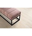 Wohnling bank fluweel roze 108x40x40 cm hal gestoffeerde bank met metalen frame, design bedbank slaapkamer gewatteerd, gangbank kledingkast bank modern