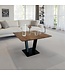 Wohnling Salontafel 60x60x40 cm Acacia Massief Houten Metalen Salontafel Vierkant, Design Woonkamertafel met Natuurlijke Houtnerf, Industriële Salontafel Woonkamer Modern