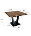 Wohnling Salontafel 60x60x40 cm Acacia Massief Houten Metalen Salontafel Vierkant, Design Woonkamertafel met Natuurlijke Houtnerf, Industriële Salontafel Woonkamer Modern