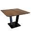 Wohnling Salontafel 60x60x40 cm Acacia Massief Houten Metalen Salontafel Vierkant, Design Woonkamertafel met Natuurlijke Houtnerf, Industriële Salontafel Woonkamer Modern