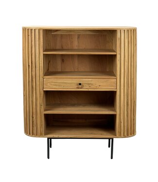 Wohnling Boekenkast acaciahout 122 cm hoog - WL7.014