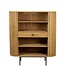 Wohnling Boekenkast Massief Acaciahout 105x122 cm Lamellen Design - Open Staand Rek met Lade - Opbergrek Metalen Poten - Woonkamerrek - Kleine Kast Rek Handgemaakt