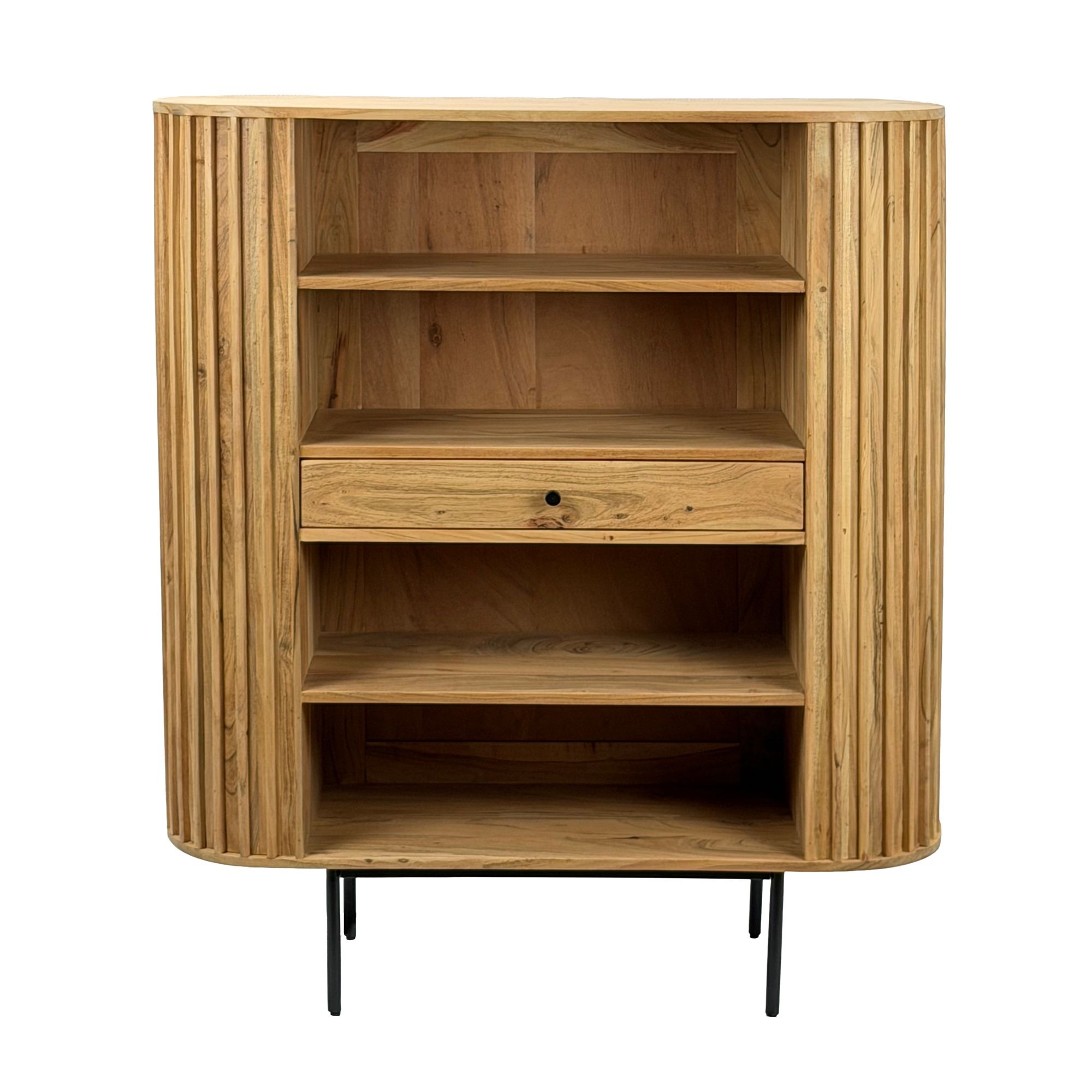 Boekenkast acaciahout 122 cm hoog