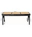 Wohnling Zitbank Rotan Acacia Massief Hout 120cm Zwart - Design Houten Bank Weens Vlechtwerk - Bedbank Halbank Retro - Eetkamerbank Handgemaakt