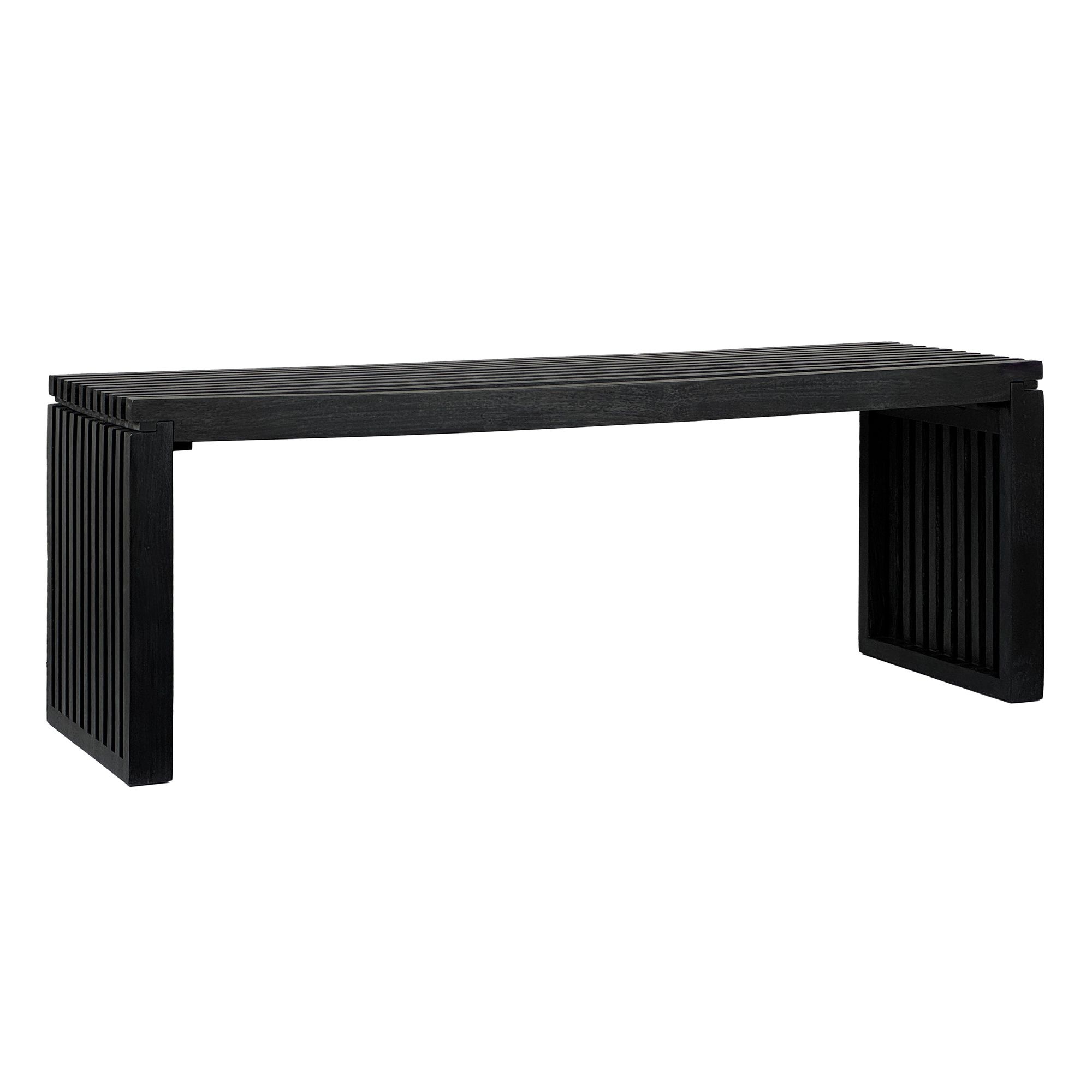 Bank acaciahout zwart 120 cm breed