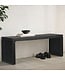Wohnling Bank 120 cm van zwart massief acaciahout, kledingkastbank & bedbank modern, halbank hout voor entree slaapkamer woonkamer
