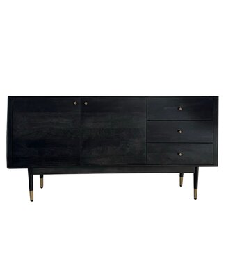 Wohnling Dressoir acaciahout zwart 160 cm breed - WL7.021