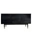 Wohnling Dressoir 160x81x42 cm Acacia Massief Houten Ladekast Zwart, Hoge Moderne Ladekast, Vrijstaande Kast met 2 Deuren en 3 Laden, Woonkamer Dressoir