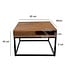 Wohnling Salontafel 60x60x40 cm Sheesham Massief Hout / Metalen Salontafel Vierkant, Woonkamertafel met Opbergruimte, Massieve Salontafel, Kleine Tafel, Bijzettafel Woonkamer Modern Vierkant