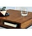Wohnling Salontafel 60x60x40 cm Sheesham Massief Hout / Metalen Salontafel Vierkant, Woonkamertafel met Opbergruimte, Massieve Salontafel, Kleine Tafel, Bijzettafel Woonkamer Modern Vierkant