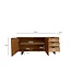Wohnling Dressoir 175x76x40 cm Acacia Massief Houten Ladekast met Steenlook, Hoge Moderne Ladekast, Vrijstaande Kast met 2 Deuren en 3 Laden, Woonkamer Dressoir