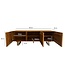 Wohnling Lowboard Acacia Massief Hout 160x56x46 cm TV-kast met Drie Deurtjes, Design TV-kast Hoog, Moderne TV-kast, Woonkamer TV-kast met Metalen Poten