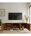 Wohnling Lowboard Acacia Massief Hout 160x56x46 cm TV-kast met Drie Deurtjes, Design TV-kast Hoog, Moderne TV-kast, Woonkamer TV-kast met Metalen Poten