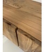 Wohnling Lowboard Acacia Massief Hout 160x56x46 cm TV-kast met Drie Deurtjes, Design TV-kast Hoog, Moderne TV-kast, Woonkamer TV-kast met Metalen Poten