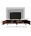 Wohnling Lowboard Sheesham Massief Hout 160 cm, TV-meubel met 3D Fronten, 4 Deurtjes, Kabeldoorvoer & Zwarte Metalen Poten, Design TV-meubel voor Woonkamer