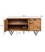 Wohnling Dressoir Sheesham massief hout 150x40x55 cm, ladekast met 2 deuren en 3 laden, opbergdressoir met fronten in 3D-steenlook, designmeubel voor de woonkamer en eetkamer