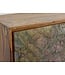 Wohnling Dressoir Sheesham massief hout 150x40x55 cm, ladekast met 2 deuren en 3 laden, opbergdressoir met fronten in 3D-steenlook, designmeubel voor de woonkamer en eetkamer