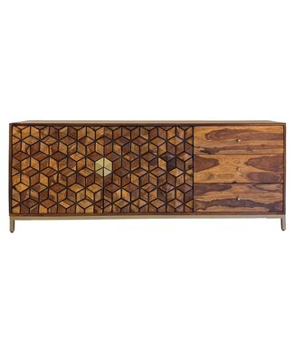 Wohnling Dressoir sheeshamhout 180 cm breed goud - WL7.040