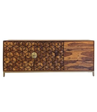 Wohnling Dressoir sheeshamhout 180 cm breed goud