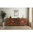 Wohnling Dressoir Sheesham Massief Hout 180 cm, Dressoir met 2 Deuren & 3 Laden, Modern Design met Geometrisch Patroon, Commode Woonkamer Eetkamer, Goudkleurig Metalen Frame