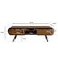 Wohnling Lowboard Sheesham Massief Hout 160 cm, TV-meubel met 2 Laden & Open Vakken, Retro TV-meubel Hout, Woonkamermeubel Scandinavisch Vintage Design, Massief TV-meubel