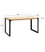 Wohnling Eetkamertafel 120x60x76 cm acacia massief hout metalen eettafel industrieel, keukentafel met metalen poten, kleine houten tafel, eettafel eetkamer rechthoekig