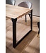 Wohnling Eetkamertafel 120x60x76 cm acacia massief hout metalen eettafel industrieel, keukentafel met metalen poten, kleine houten tafel, eettafel eetkamer rechthoekig