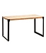 Wohnling Eetkamertafel 120x60x76 cm acacia massief hout metalen eettafel industrieel, keukentafel met metalen poten, kleine houten tafel, eettafel eetkamer rechthoekig