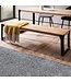 Wohnling eetkamerbank 140x40x45 cm acacia massief hout metaal industrieel, eettafelbank massief houten bank zonder rugleuning, keukenbank eetbank modern, eetkamerbank klein