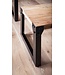 Wohnling eetkamerbank 140x40x45 cm acacia massief hout metaal industrieel, eettafelbank massief houten bank zonder rugleuning, keukenbank eetbank modern, eetkamerbank klein