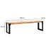 Wohnling eetkamerbank 160x40x45 cm acacia massief hout metaal industrieel, eettafelbank massief houten bank zonder rugleuning, keukenbank eetbank modern, eetkamerbank groot