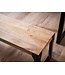 Wohnling eetkamerbank 160x40x45 cm acacia massief hout metaal industrieel, eettafelbank massief houten bank zonder rugleuning, keukenbank eetbank modern, eetkamerbank groot