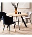 Wohnling Eetkamertafel 120x120x76 cm Mango massief houten eettafel Moderne, massieve keukentafel met metalen poten, houten tafel Eetkamer rond, kleine eettafel hout