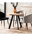 Wohnling Eetkamertafel 80x80x75 cm mango massief houten eettafel moderne, massieve keukentafel met metalen poten, houten tafel eetkamer rond, kleine eettafel hout