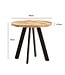 Wohnling Eetkamertafel 80x80x75 cm mango massief houten eettafel moderne, massieve keukentafel met metalen poten, houten tafel eetkamer rond, kleine eettafel hout