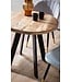 Wohnling Eetkamertafel 80x80x75 cm mango massief houten eettafel moderne, massieve keukentafel met metalen poten, houten tafel eetkamer rond, kleine eettafel hout